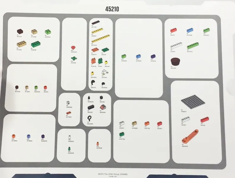 Set 45210 Cover and Inventory Card