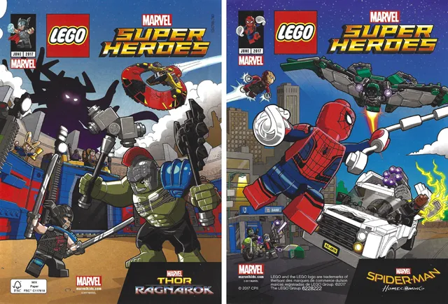Super Heroes Comic Book, Marvel, Spider-Man Homecoming and Thor Ragnorak, June 2017 (6228219 / 6228222)
