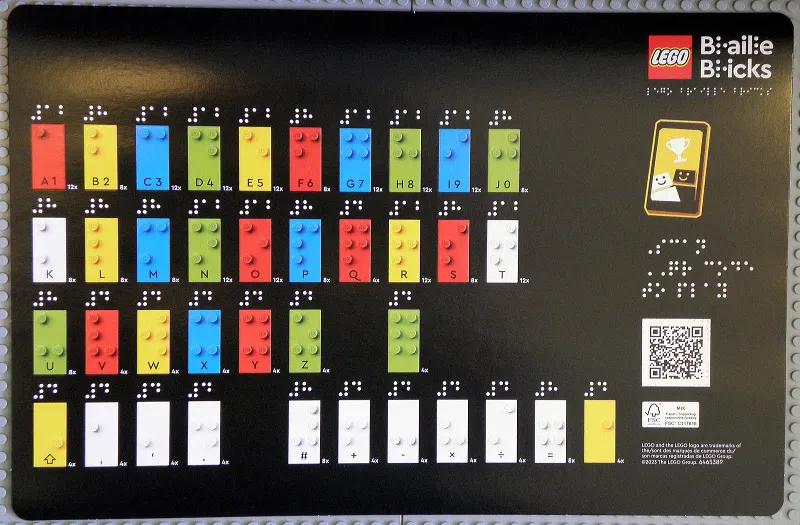 Set 40656 Inventory Card with Braille Embossed Pattern - English