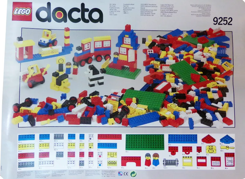 Set 9252 Cover and Inventory Card (1991 Version - 164871)