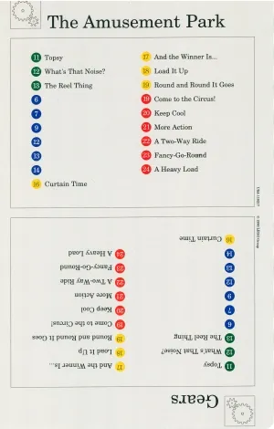 Set 9603 Activity Card Index Card 4 - The Amusement Park & Gears