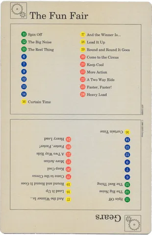Set 9603 Activity Card Index Card 4 - The Fun Fair & Gears AUS version (118222)