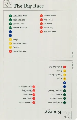 Set 9603 Activity Card Index Card 6 - The Big Race & Energy