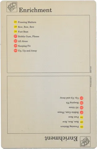 Set 9603 Activity Card Index Card 7 - Enrichment & Enrichment AUS version (118222)