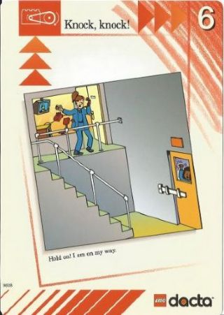 Set 9608 Activity Card Red 6 - Knock, knock!