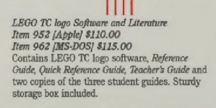 LEGO TC logo Software and Literature (MS-DOS)