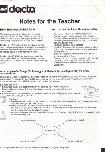 Set 9660 Booklet - Notes for the Teacher