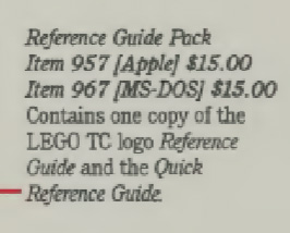 Lego TC logo Reference Guide Pack (MS-DOS)