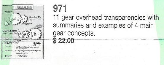 Overhead Transparencies, Gears