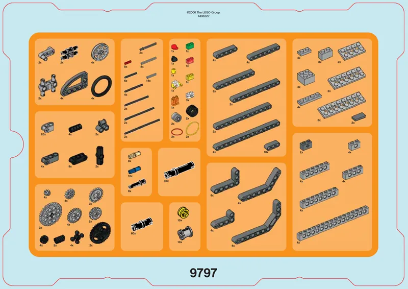Set 9797 Cover and Upper Parts Tray Organizer Card (4496322)