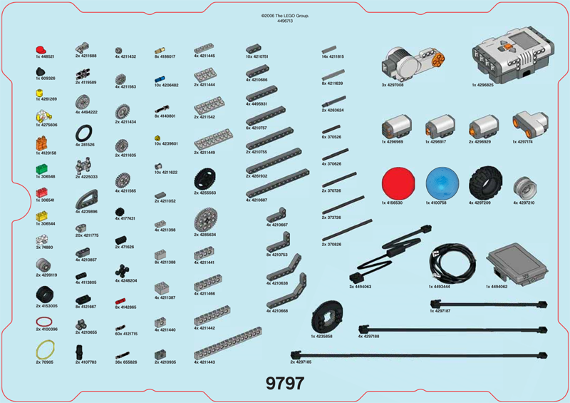 Set 9797 Activity Booklet 2 - Inventory and Lower Parts Tray Organizer Card (4496713)