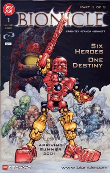 Bionicle # 1 June 2001 Six Heroes One Destiny