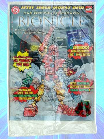 Bionicle # 1 September 2003 Die Ankunft der Toa - Blistered with Mask Hau Nuva Poisoned - Green Forehead
