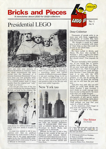 Bricks and Pieces Issue 1 - December 1974