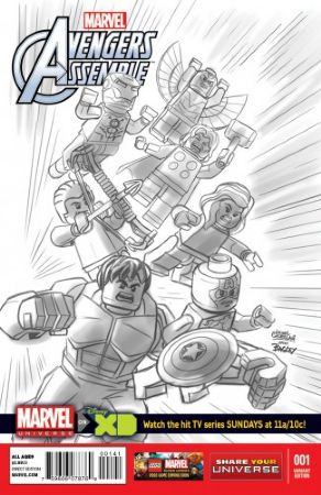 Super Heroes Comic Book, Marvel, Marvel Universe: Avengers Assemble #1  Sketch Variant Cover