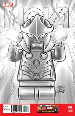 Super Heroes Comic Book, Marvel, Nova #8  Sketch Variant Cover