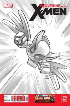 Super Heroes Comic Book, Marvel, Wolverine & The X-Men #36  Sketch Variant Cover