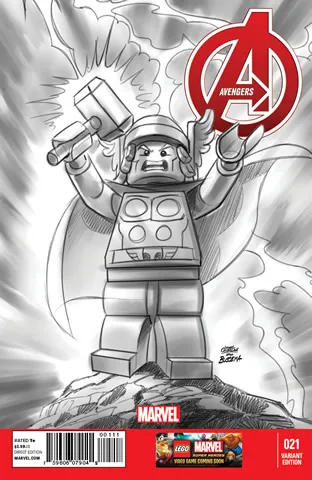 Super Heroes Comic Book, Marvel, Avengers #21 Sketch Variant Cover