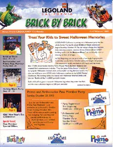 Brick by Brick Legoland California Passholders' Newsletter - 2002 Fall/Winter