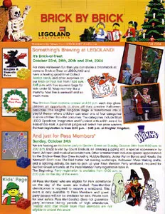 Brick by Brick Legoland California Passholders' Newsletter - 2004 Fall
