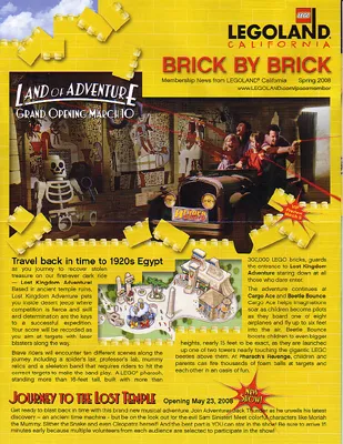 Brick by Brick Legoland California Passholders' Newsletter - 2008 Spring