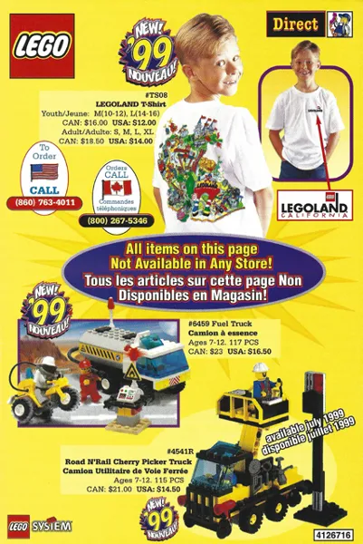 1999 Insert - LEGO Direct - US/Canadian with Set 6459 (4126716)