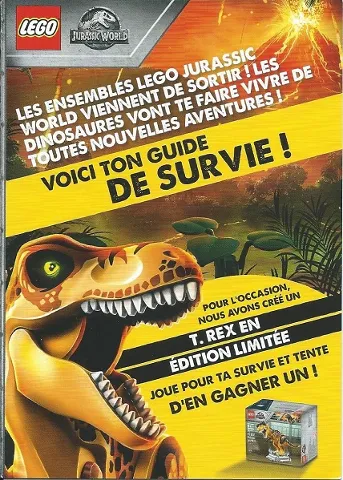 2018 Jurassic World Foldout French (with stickers and form to win Set 4000031 Exclusive T. rex)