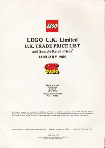 1985 Dealer UK - Price List