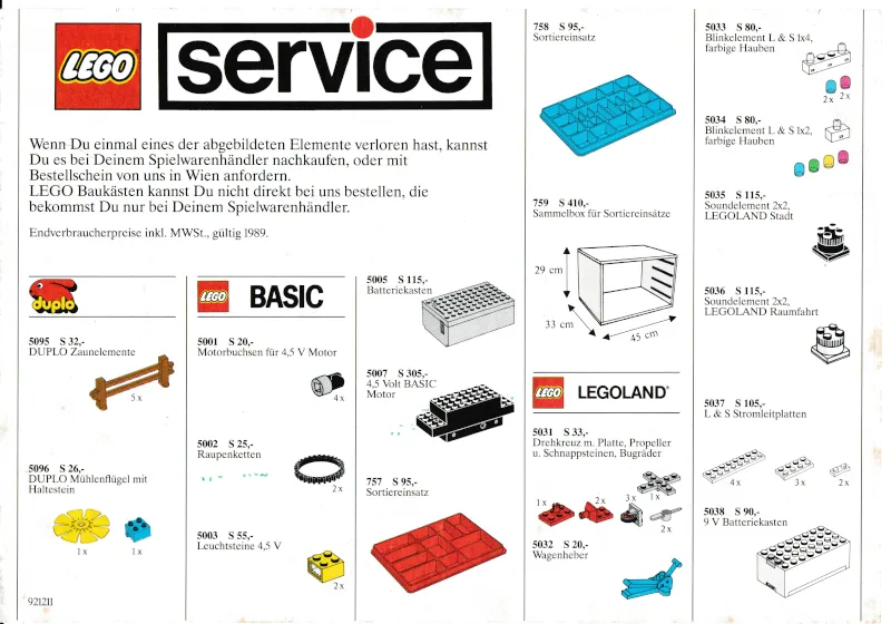 1989 Medium Service Packs Austrian (921211)