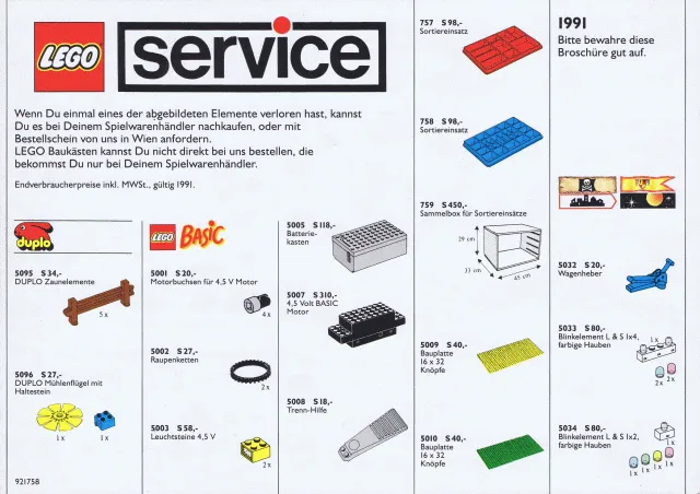 1991 Medium Service Packs Austrian (921758)