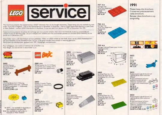 1991 Medium Service Packs (830978/831078-UK/F/NL)