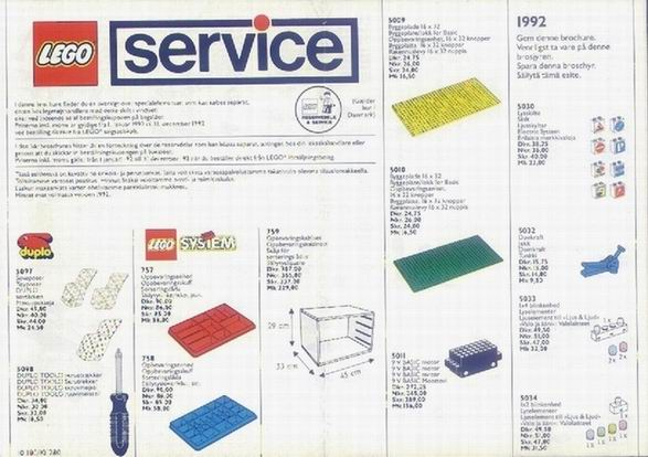 1992 Medium Service Packs DK/N/S/SF (101180/101280)
