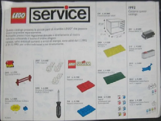 1992 Medium Service Packs Italian (922044-I)