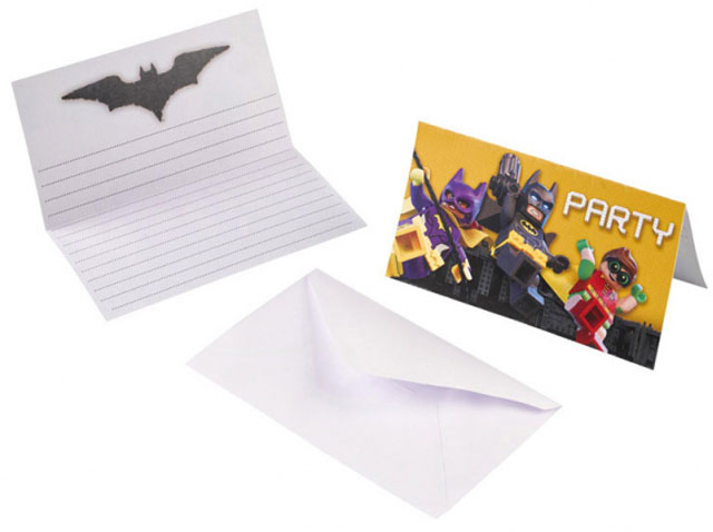Party Invitations, The LEGO Batman Movie - 8 with Envelopes