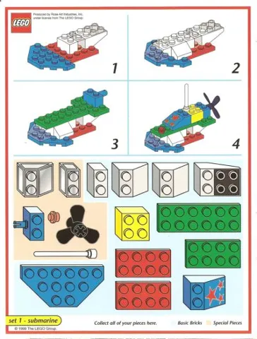 Creator Board Game Model Card Red Border Set 1 Submarine