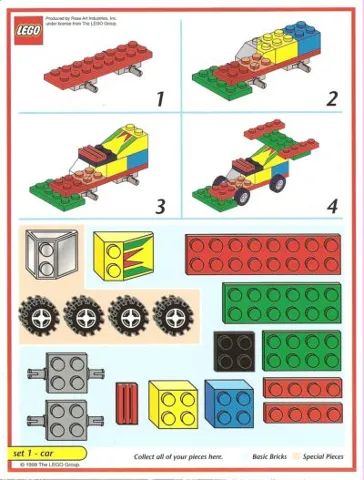 Creator Board Game Model Card Red Border Set 1 Car