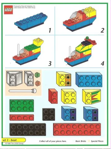 Creator Board Game Model Card Green Border Set 3 Boat
