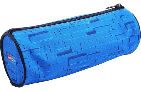 Pencil Case, City, Police Adventure, Blue Bricks Pattern