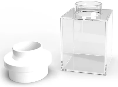 Vase, Trans-Clear with White Top