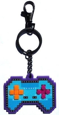 Game Controller Key Chain - Dark Purple with Black Chain (Bag Charm)