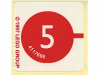 Sticker Sheet for Set 1250 - Sheet 2, Number 5 in Red Circle (4117695)