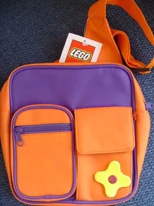 Messenger Bag, Scala Single Strap with Pockets, Purple Inset, Orange