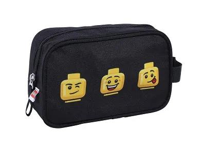 Toiletries Bag, Classic Minifigure Heads Toilet Bag - Black