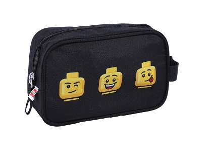Toiletries Bag, Classic Minifigure Heads Toilet Bag - Black