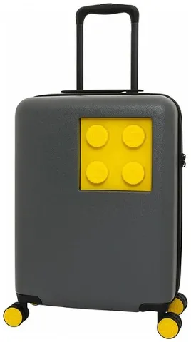 Trolley Suitcase, Urban 20" - Dark Bluish Gray with Yellow Wheels and Brick 2 x 2
