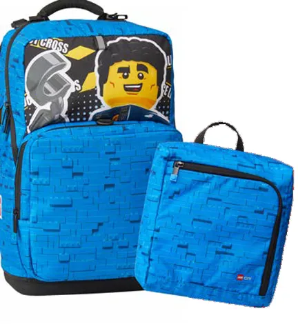 Backpack Set Optimo Plus City Police Adventure with Attachable Gym Bag