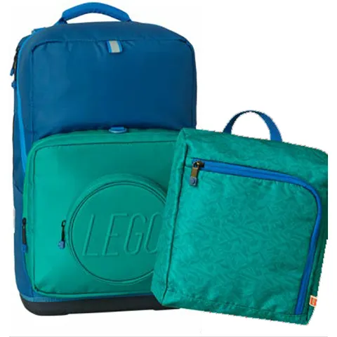 Backpack Set Signature Optimo Plus with Attachable Gym Bag, Navy / Bluish Green