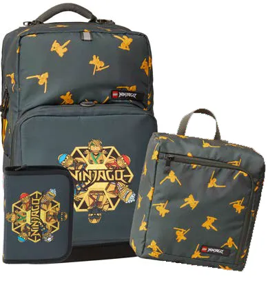 Backpack Set with Pencil Case and Attachable Gym Bag - NINJAGO Team Golden