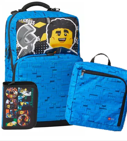 Backpack Set with Pencil Case and Attachable Gym Bag - City Police Adventure