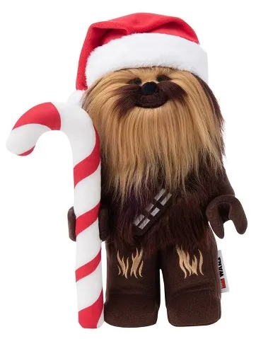 Chewbacca Minifigure Plush - Candy Cane and Santa Hat
